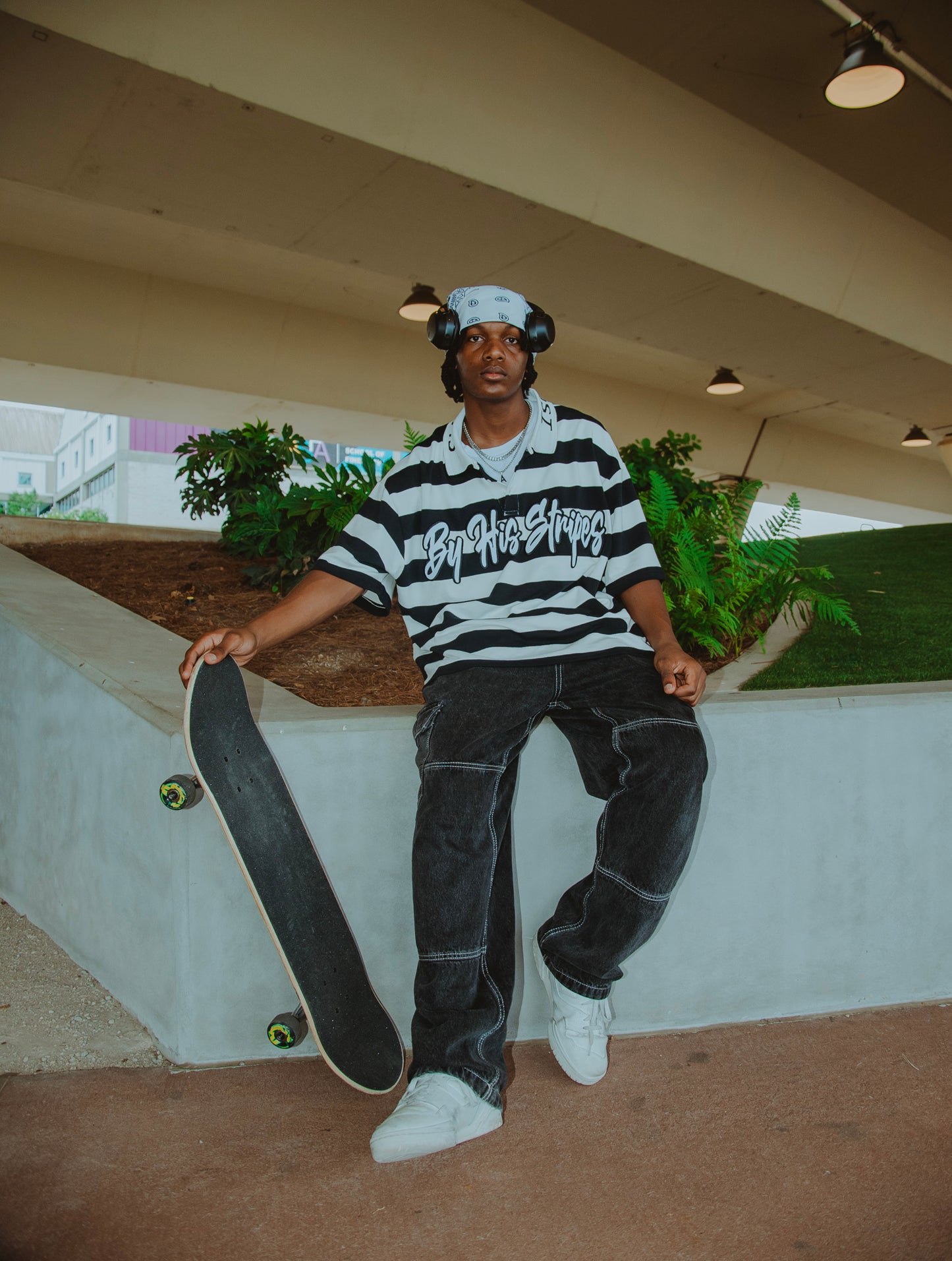 By His Stripes Black Polo