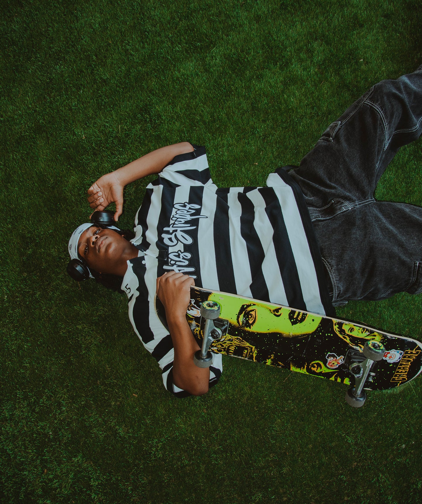 By His Stripes Black Polo