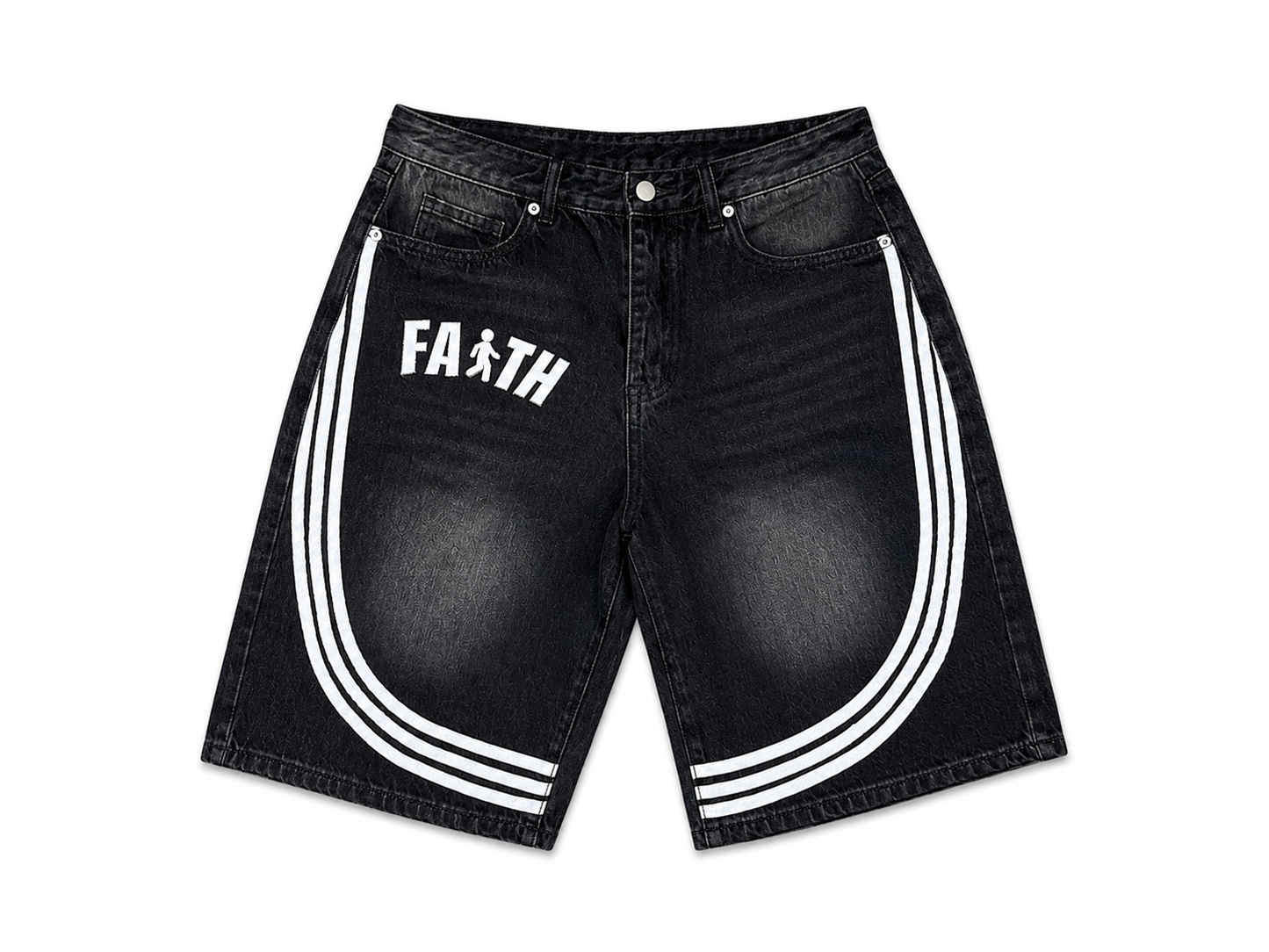 Faith Black Wash Denim Jorts