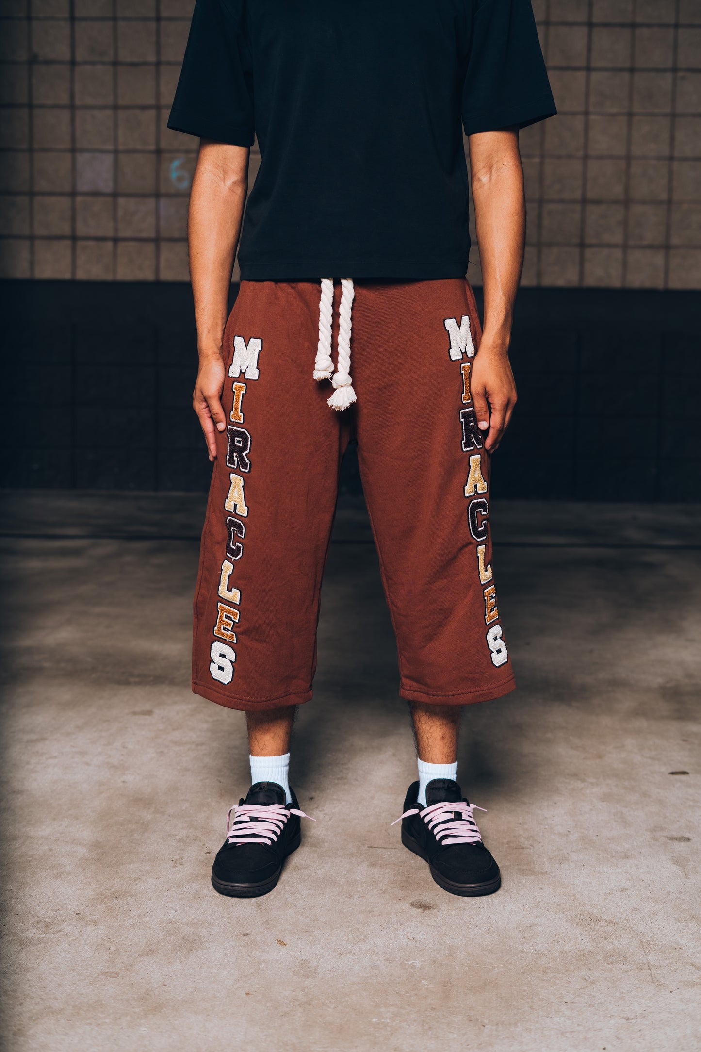 Brown Miracles 3/4 Shorts
