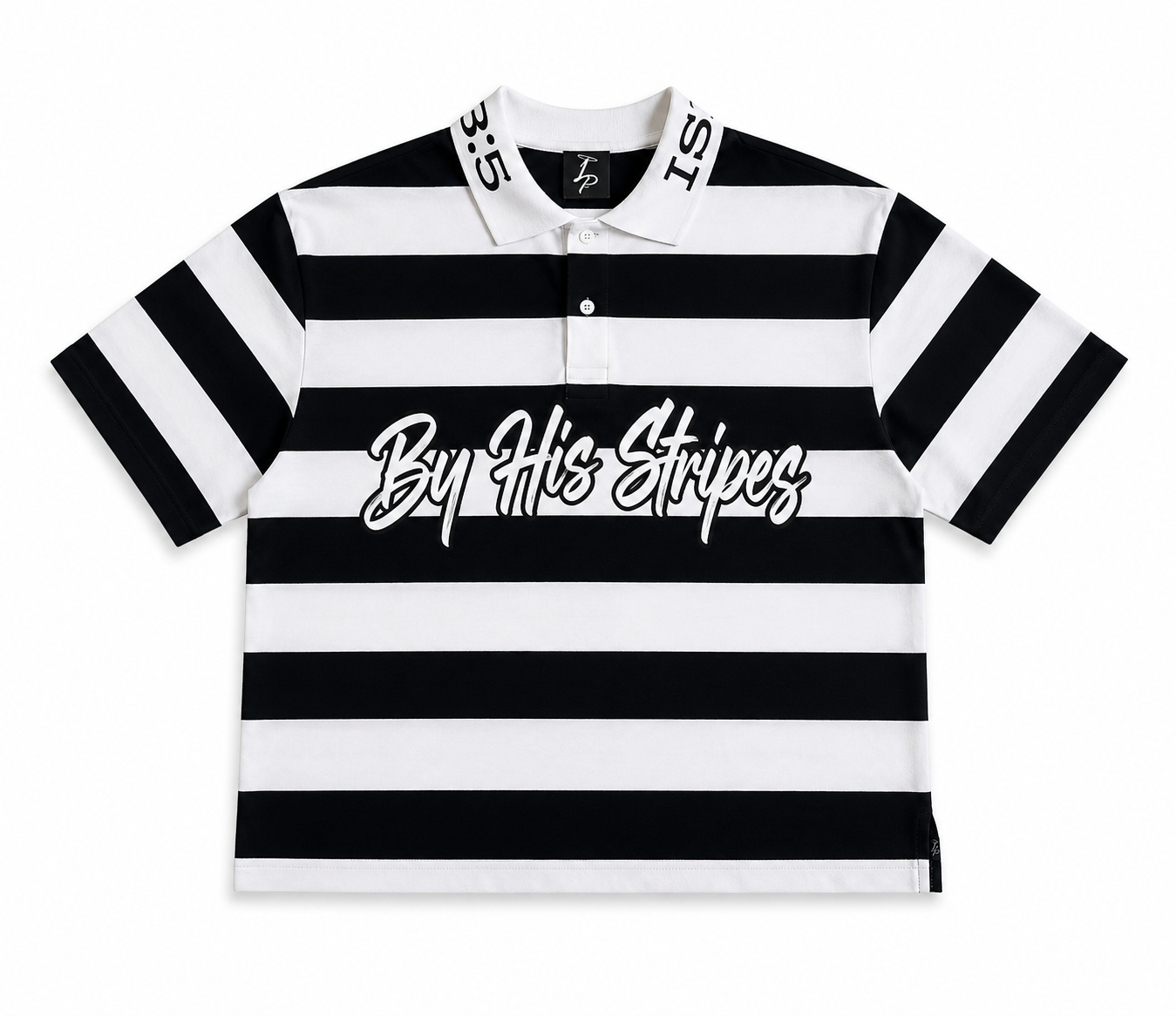 By His Stripes Black Polo