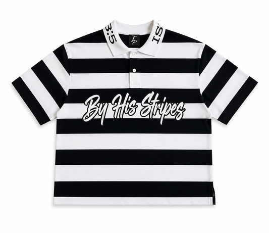 By His Stripes Black Polo