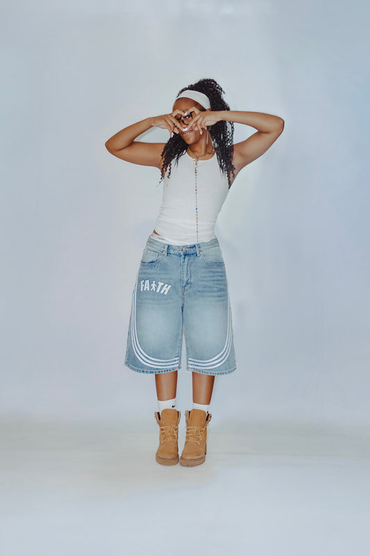 Faith blue wash Denim jorts