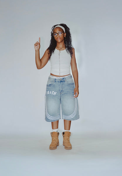 Faith blue wash Denim jorts