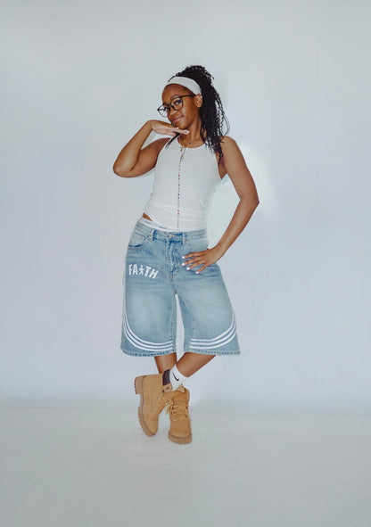 Faith blue wash Denim jorts