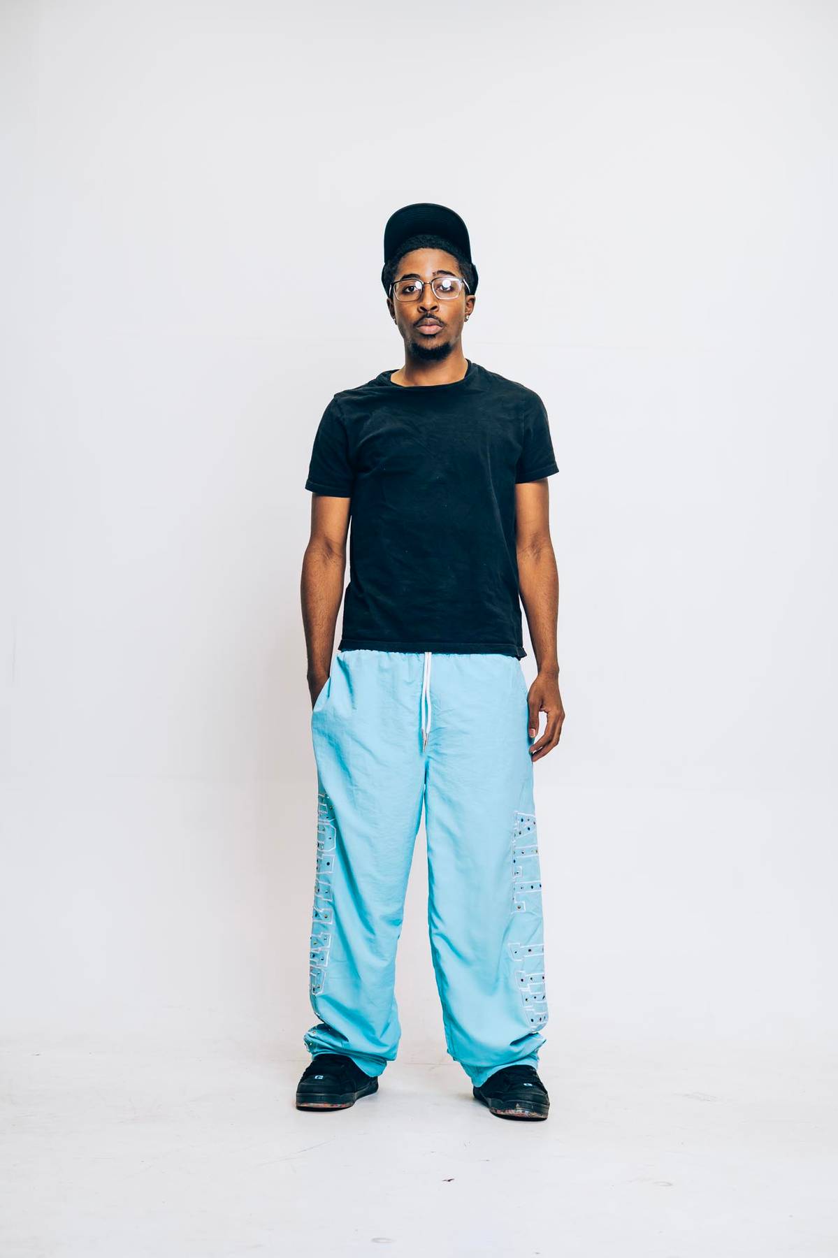 All Things Nylon Pants Light Blue
