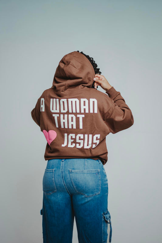 A Woman That Loves Jesus Mocha Hoodie